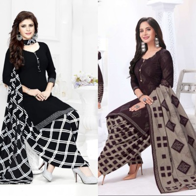 Punjdhan ethnicstore Crepe Printed Kurta & Patiyala Material