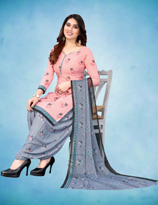 AYKA CLOTHINGS Crepe Printed Kurta & Patiyala Material