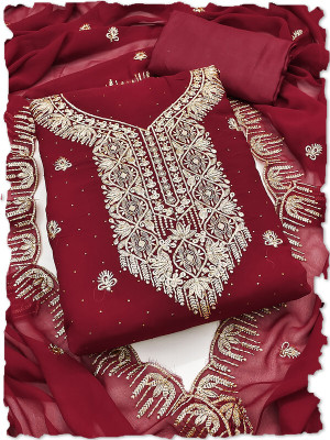 Leeza Store Georgette Self Design Salwar Suit Material