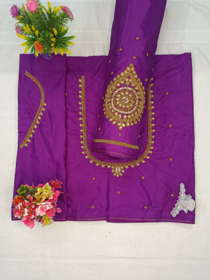 SM FASHION Pure Silk Embroidered Blouse Material