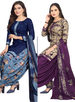 Threads Cotton Blend Printed Salwar Suit Material