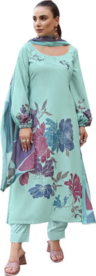DRAVINAM Trends Wool Embroidered Salwar Suit Material