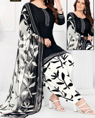 VihaanExim Crepe Printed Salwar Suit Material