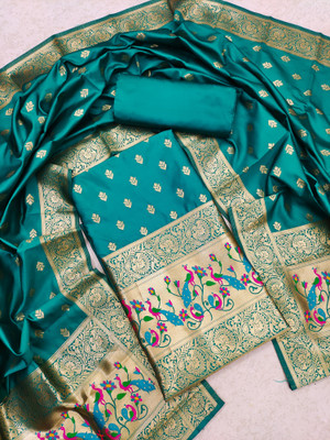 PandadiSaree Silk Blend Animal Print Salwar Suit Material