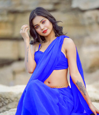 ENCLIQ Georgette Dyed Blouse Material