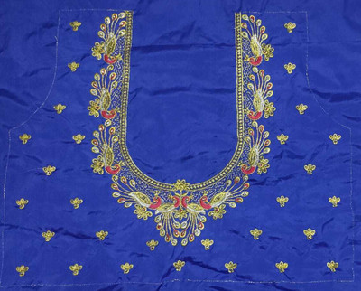 aai k Silk Blend Embroidered Blouse Material