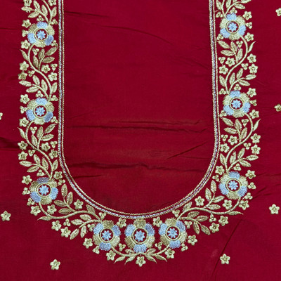 Blouseji Cotton Silk Embroidered Blouse Material