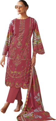 DRAVINAM Trends Pure Cotton Embroidered Salwar Suit Material