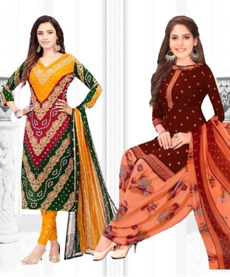 thira i Crepe Printed Salwar Suit Material