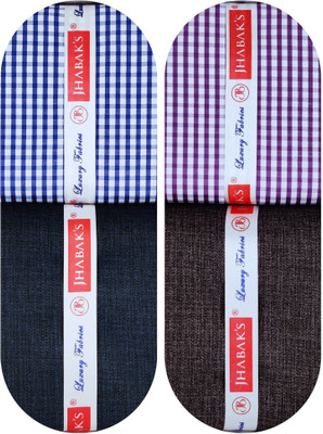 JHABAK'S Polycotton Checkered, Self Design Shirt & Trouser Fabric