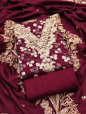 Tavas Cotton Blend Self Design Salwar Suit Material