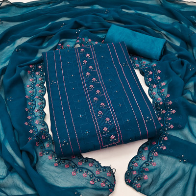 HouseOfCommon Georgette Embroidered Salwar Suit Material