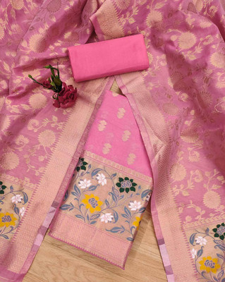 Ttrendy fashion Cotton Silk Self Design Salwar Suit Material