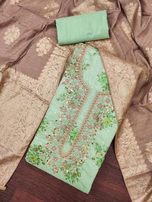 Divastri Chanderi Floral Print Salwar Suit Material