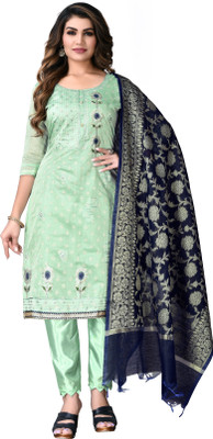 manvaa Chanderi Self Design Salwar Suit Material