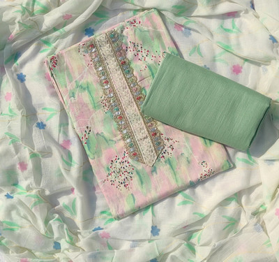 GC80 BY GAURI COLLECTION Pure Cotton Printed, Self Design Salwar Suit Material