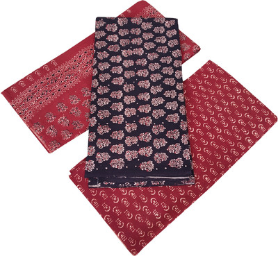 ADHIN Cotton Blend Dyed, Self Design Salwar Suit Material