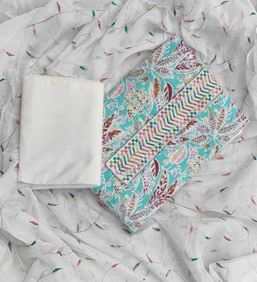 FAB JUNCTION Pure Cotton Printed Salwar Suit Material