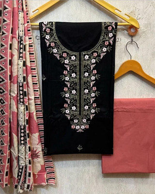 Meghdoot Textiles Pure Cotton Embroidered Salwar Suit Material