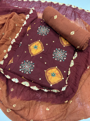 MADHURI CREATION Pure Cotton Embellished Salwar Suit Material