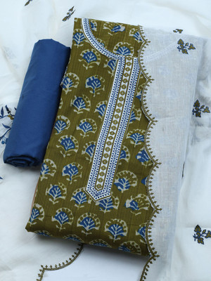 Meena Bazaar Chanderi Embroidered Salwar Suit Material