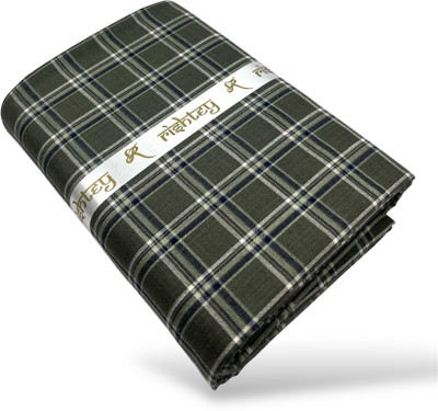 RSIHTEY Cotton Blend Checkered Shirt Fabric