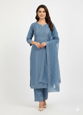 rang rani textiles Chanderi Embroidered Salwar Suit Material