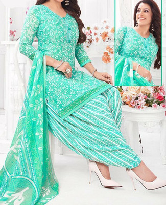 Saubhagyavati Crepe Paisley Salwar Suit Material