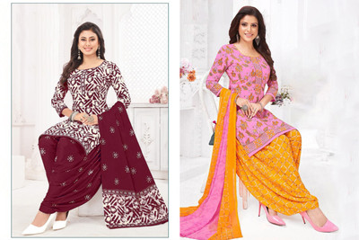 SIMPLYETHNIC Crepe Printed Salwar Suit Material