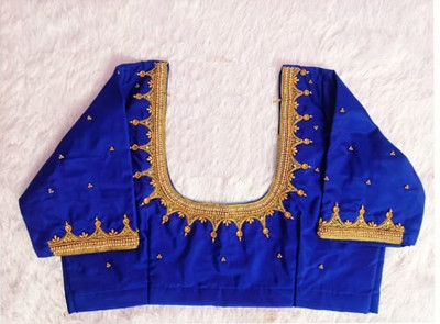 Zeba collection Art Silk Embroidered Blouse Material