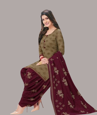 YASHIKA Crepe Geometric Print Salwar Suit Material