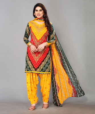 SIMPLYETHNIC Crepe Solid Salwar Suit Material