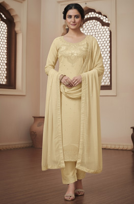 RIDDHI Georgette Embroidered Salwar Suit Material