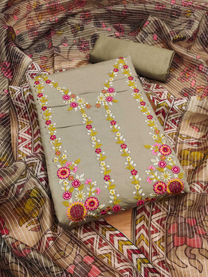 HouseOfCommon Art Silk Embroidered Salwar Suit Material