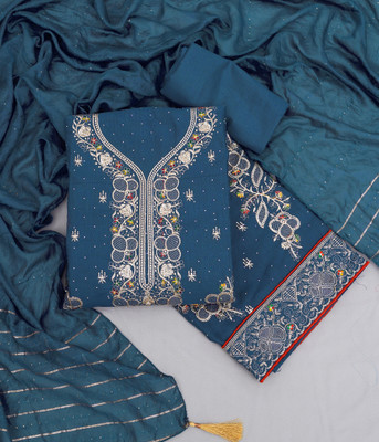 Fashion Of Z Cotton Silk Embroidered Salwar Suit Material