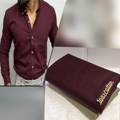 didhiti Cotton Blend Solid Shirt & Trouser Fabric