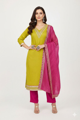 RAJGHARANA NX Chanderi Embroidered Salwar Suit Material