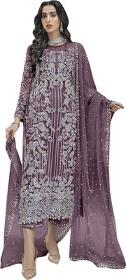 Uday Fashion Net/Lace Embroidered Salwar Suit Material