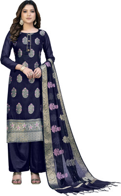 manvaa Jacquard Embroidered Salwar Suit Material