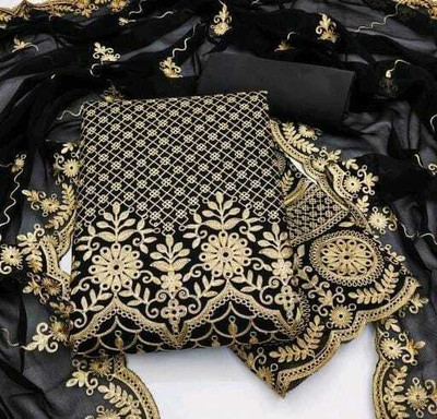 LADYPOTION Georgette Embroidered Salwar Suit Material