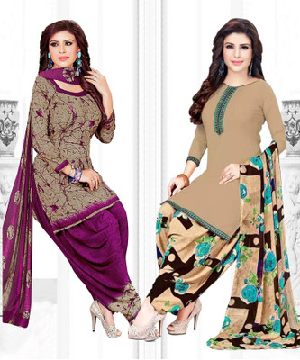 INITHI Crepe Printed Salwar Suit Material