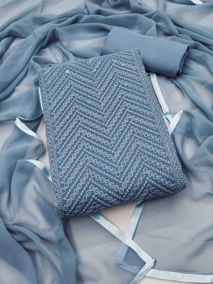 RAJGHARANA NX Chanderi Embroidered Salwar Suit Material