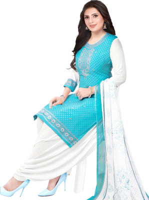 Samah Crepe Floral Print, Printed, Geometric Print Salwar Suit Material