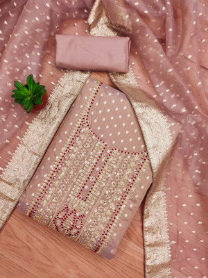 PANZORA Art Silk Embroidered Salwar Suit Material