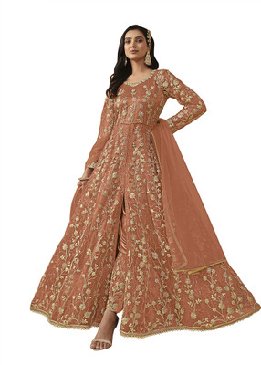 JINIMART Net/Lace Embroidered Salwar Suit Material