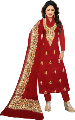 RADHE PRODUCTS Wool Embroidered Salwar Suit Material