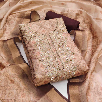 Tasrika Cotton Silk Embellished Salwar Suit Material