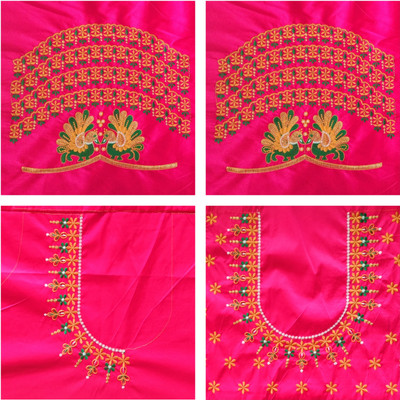 MAMERAA FAB Silk Blend Embroidered Blouse Material