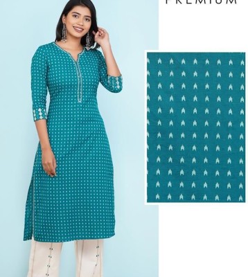 DD8 Cotton Blend Geometric Print Kurta Fabric