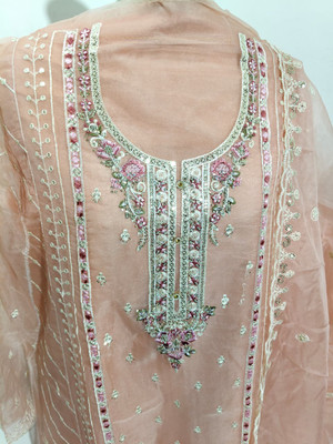 Fab Fashion Studio Chiffon Embroidered Salwar Suit Material